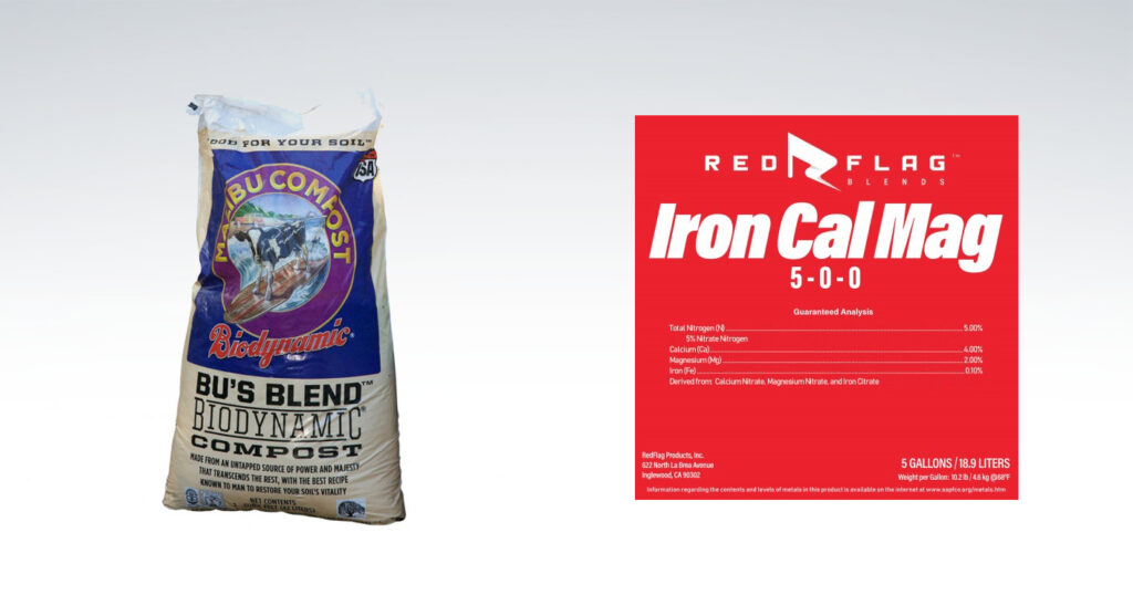 commercial grade iron cal mag from rf agriculture and biodynamic compost blend